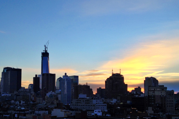 Sunset from the roofdeck at the New Museum in the Bowery