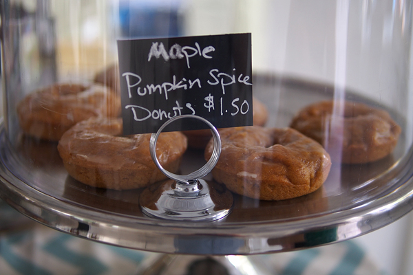 Maple pumpkin spice donut display