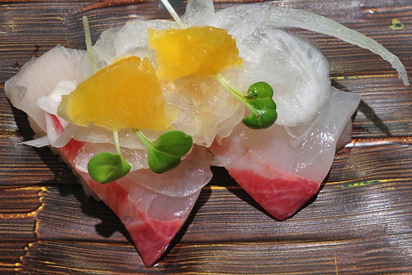 Fluke sashimi with citrus