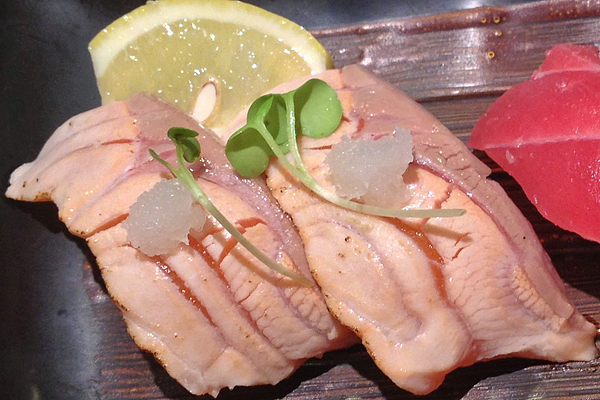 Tuna and salmon sashimi