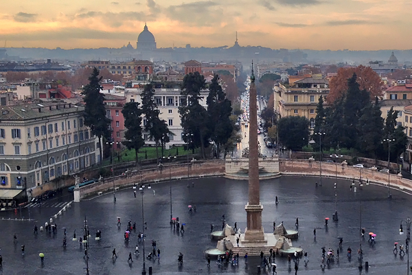 View of the Piazza del Popolo and beyond